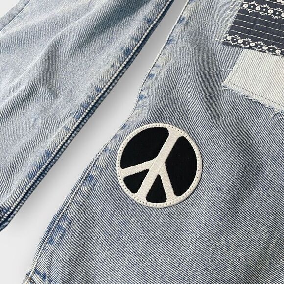 Levis Premium 501 150th Straight Leg Jeans Original Fit Patchwork Mens 36x30 - Picture 6 of 12